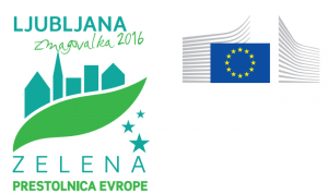 Logotip Zelene prestolnice Evrope. Ljubljana zmagovalka 2016